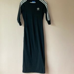 Adidas Originals 3 stripe maxi bodycon dress small